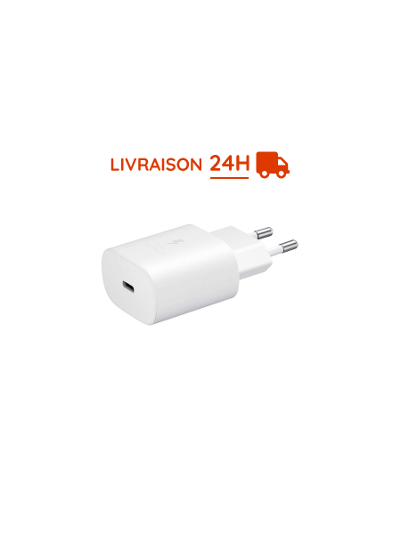Chargeur secteur SAMSUNG Ultra rapide 25W USB-C Blanc